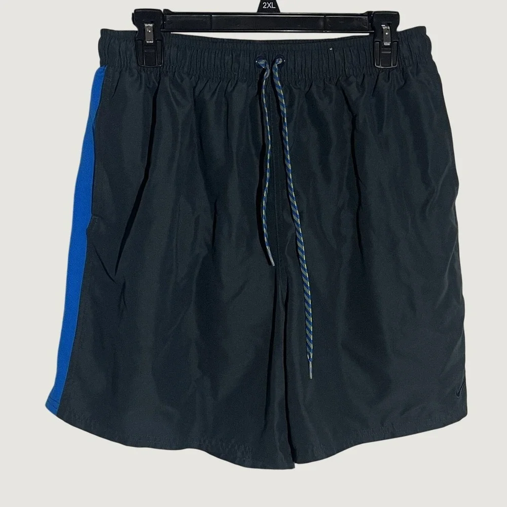 Nike Men's XL Swim Trunks Black Blue Mesh Lined Drawstring 7